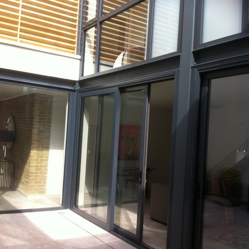 Anthracite aluminium sliding patio doors fitted in Southgate
